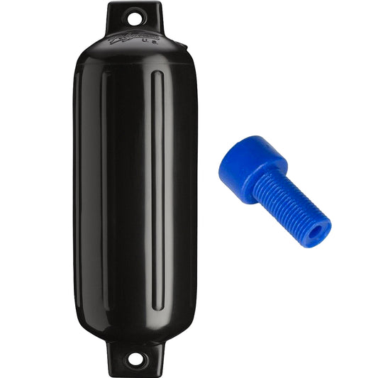 Polyform G-4 Twin Eye Fender 6.5" x 22" - Black w/Adapter [G-4 BLACK W/AIR ADAPTER]