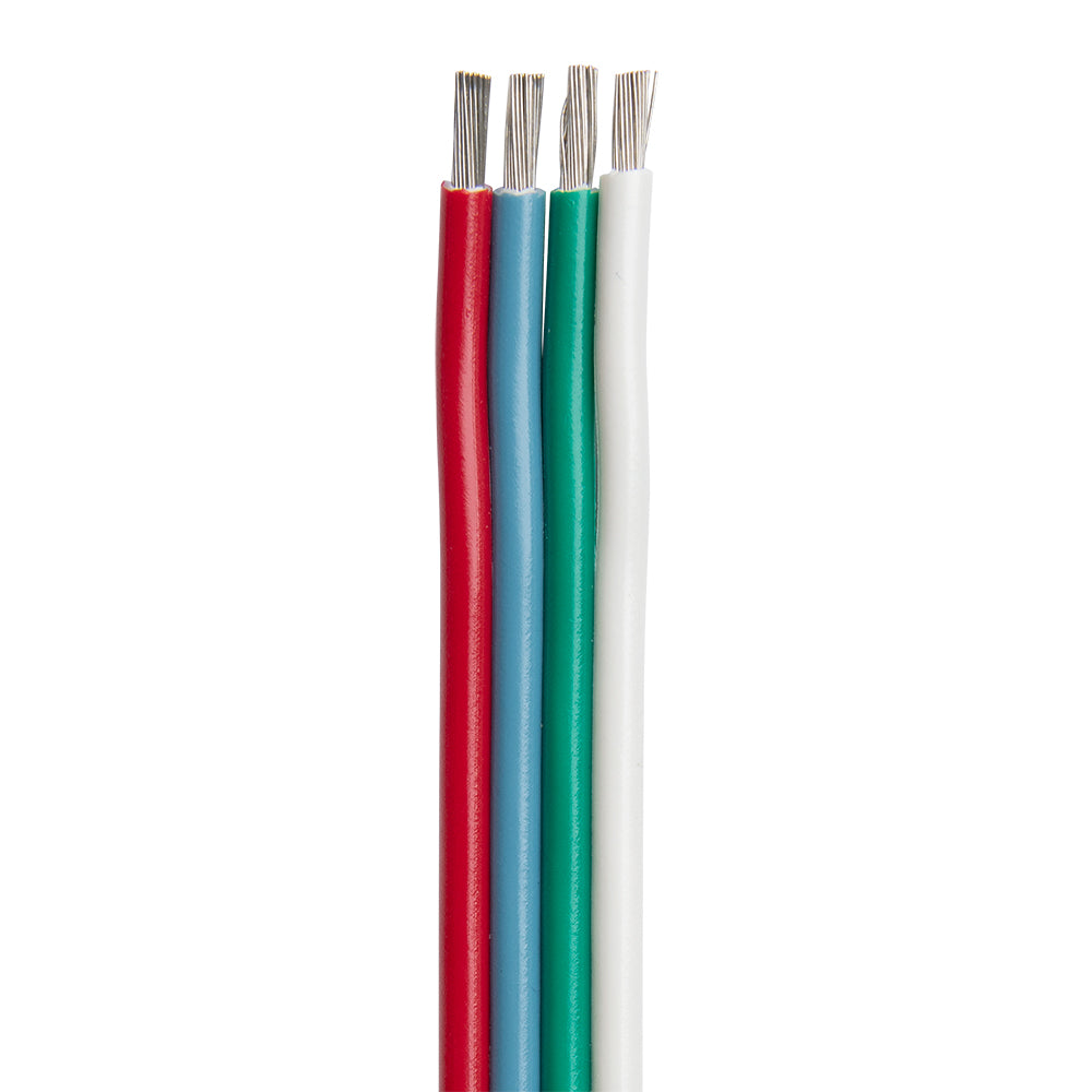 Ancor Flat Ribbon Bonded RGB Cable 16/4 AWG - Red, Light Blue, Green  White - 100 [160110]