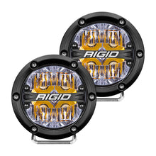 Load image into Gallery viewer, RIGID Industries 360-Series 4&quot; LED Off-Road Fog Light Drive Beam w/Amber Backlight - Black Housing [36118]
