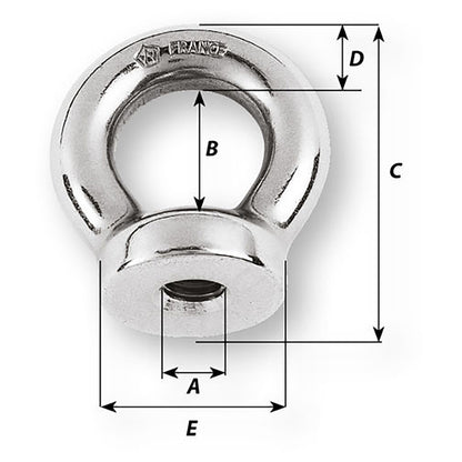 Wichard 8mm Eye Nut - Thread M10 x 150mm [6345W]